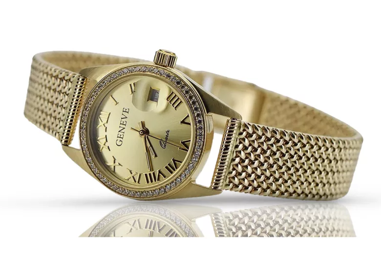 Reloj de oro para hombre Geneve ★ zlotychlopak.pl ★ Pureza del oro 585 333 ¡Precio bajo!