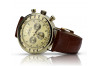 Elegante reloj de hombre con correa de oro 14k 585 Geneve mw012y-y