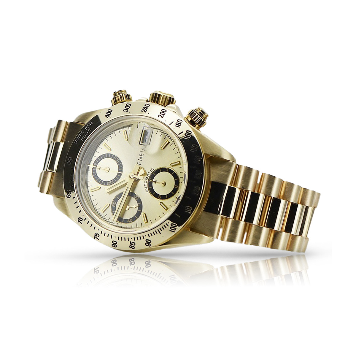 Reloj de oro para hombre Geneve ★ zlotychlopak.pl ★ Pureza de oro 585 333 Precio bajo!