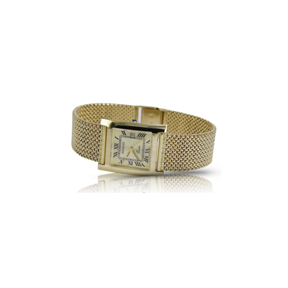 Gold men's watch Geneve ★ zlotychlopak.pl ★ Gold purity 585 333 Low Price!