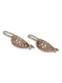 "Vintage No-Stone 14K 585 Rose Gold Hanging Earrings" ven154