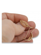 "Boucles d'oreilles pendantes vintage en or rose 14k 585, Pas de pierres" ven154