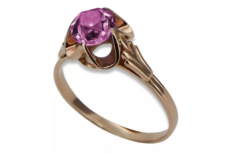 Rose soviétique russe 14k 585 or Alexandrite Ruby Emerald Sapphire Zircon ring vrc084