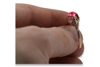 Ruso soviético rosa 14k 585 oro Alejandrita Rubí Esmeralda Zafiro Circón anillo vrc084