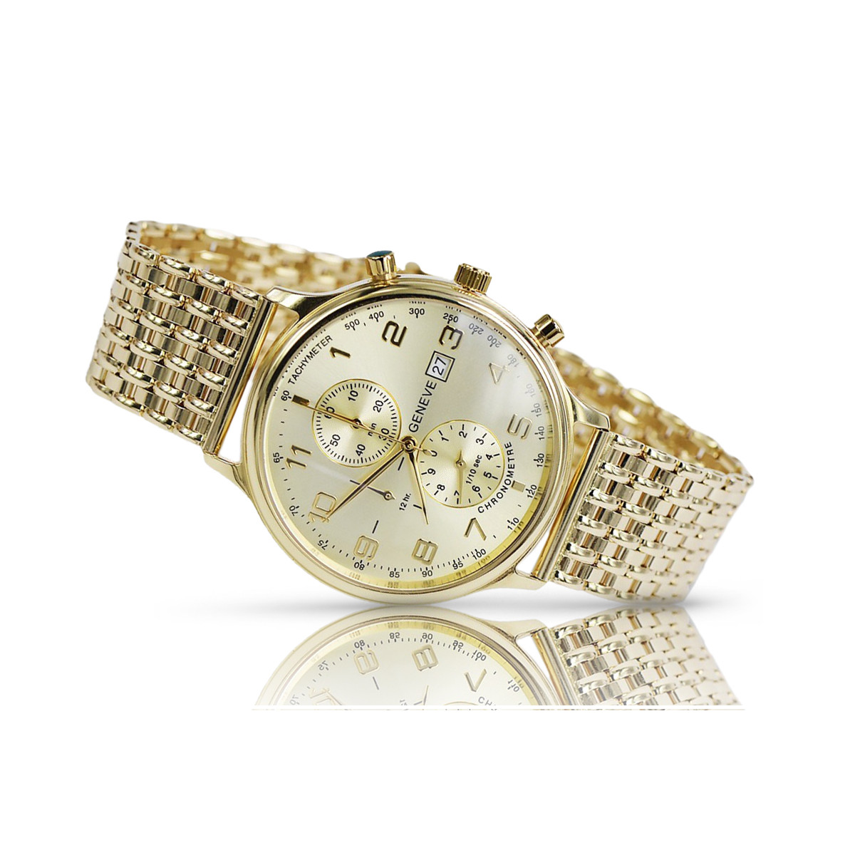 Ceas din aur 14k 585 cu bratara Geneve mw005ydy&mbw013y