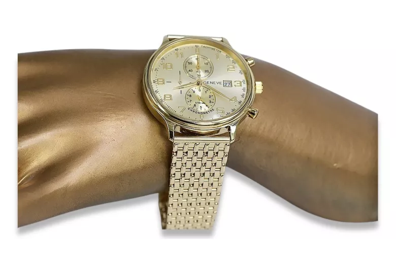 Златен часовник 14k 585 с гривна Geneve mw005ydy&mbw013y