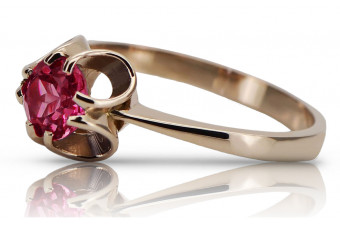 Luxurious 14K Rose Gold Vintage Ruby Ring - Timeless Elegance vrc348