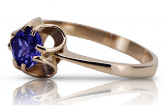 Russische sowjetische Rose 14 Karat 585 Gold Alexandrit Rubin Smaragd Saphir Zirkon Ring vrc014