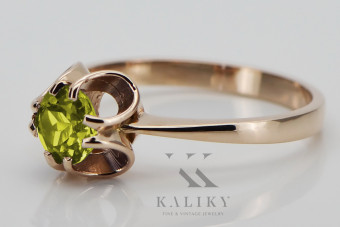 Oryginalny Wyrób: Pierścień Vintage z Różowego Złota 14k i Żółtym Pery vrc348