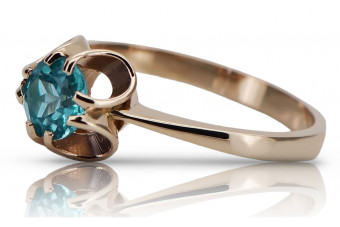 Російська радянська троянда, золото 585 проби, александрит, рубін, смарагд, сапфір, циркон, каблучка vrc084