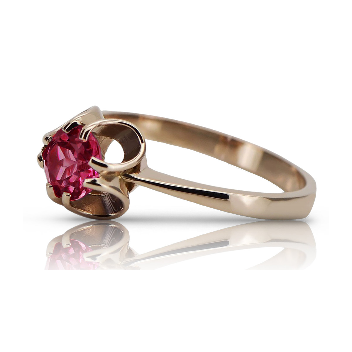 Russische sowjetische Rose 14 Karat 585 Gold Alexandrit Rubin Smaragd Saphir Zirkon Ring vrc084