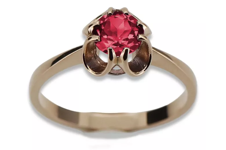 Russische sowjetische Rose 14 Karat 585 Gold Alexandrit Rubin Smaragd Saphir Zirkon Ring vrc084