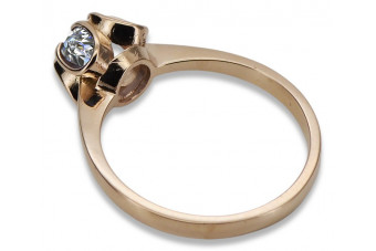 Pierścionek z różowego czerwonego złota srebrny pozłacany 925 z Cyrkonią vrc348rp Vintage