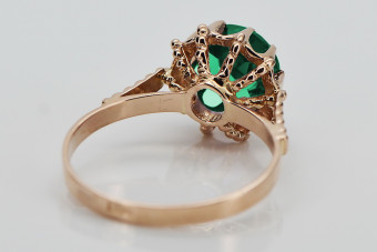 Російська радянська троянда, золото 585 проби, александрит, рубін, смарагд, сапфір, циркон, каблучка vrc014