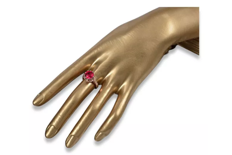 Russische sowjetische Rose 14 Karat 585 Gold Alexandrit Rubin Smaragd Saphir Zirkon Ring vrc014