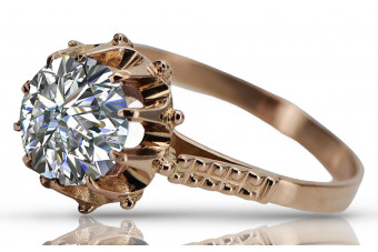 Russische sowjetische Rose 14 Karat 585 Gold Alexandrit Rubin Smaragd Saphir Zirkon Ring vrc084