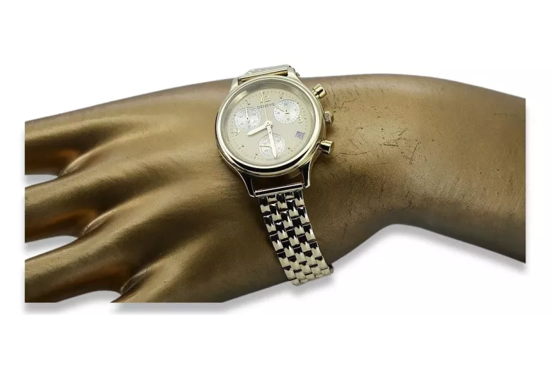 Gold men's watch Geneve ★ zlotychlopak.pl ★ Gold purity 585 333 Low Price!