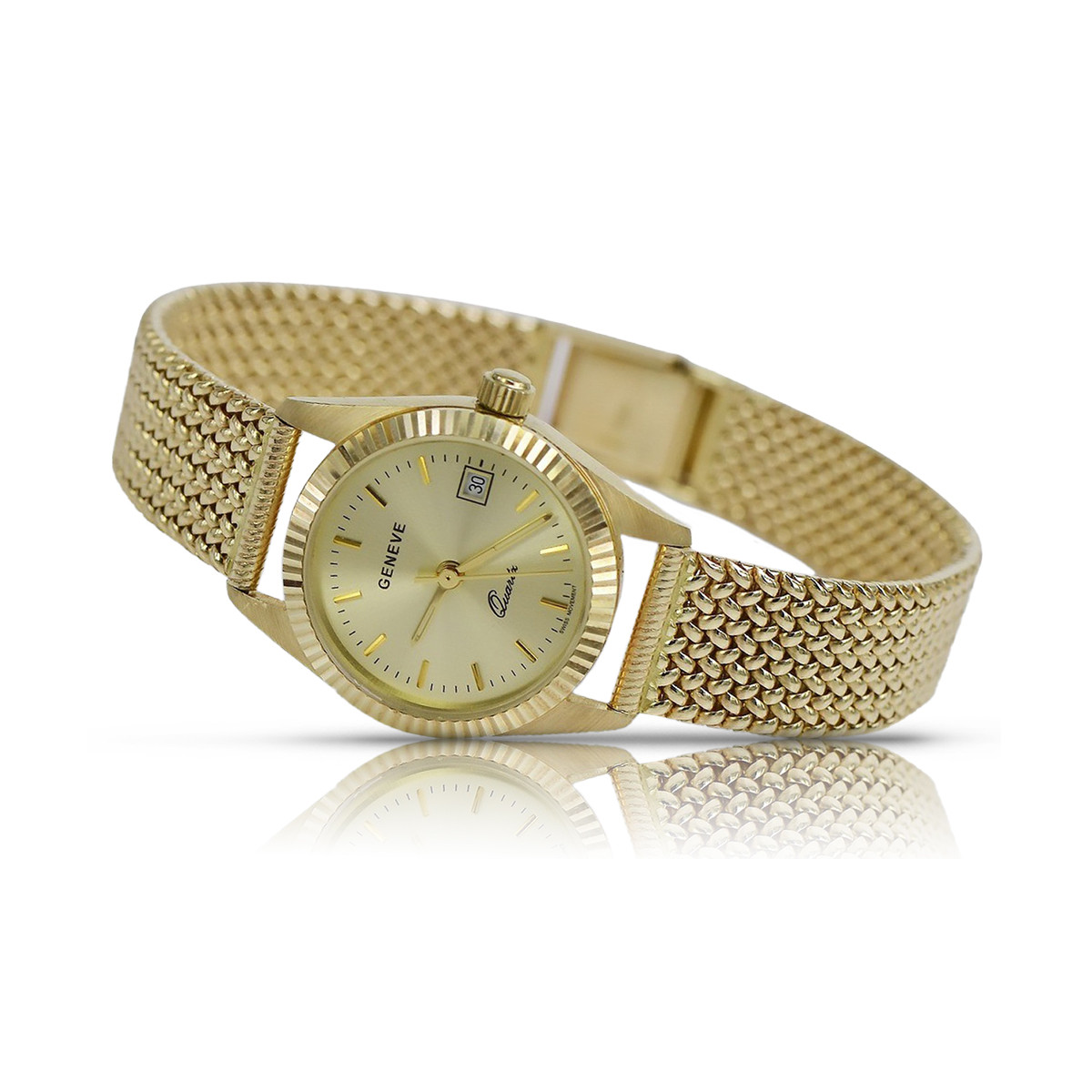 Gold men's watch Geneve ★ zlotychlopak.pl ★ Gold purity 585 333 Low Price!