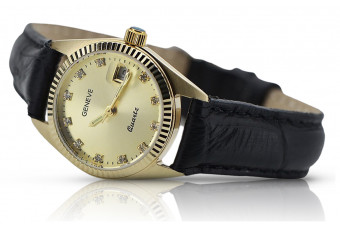 Galben 14k aur Rolex stil Lady Geneve ceas lw020y