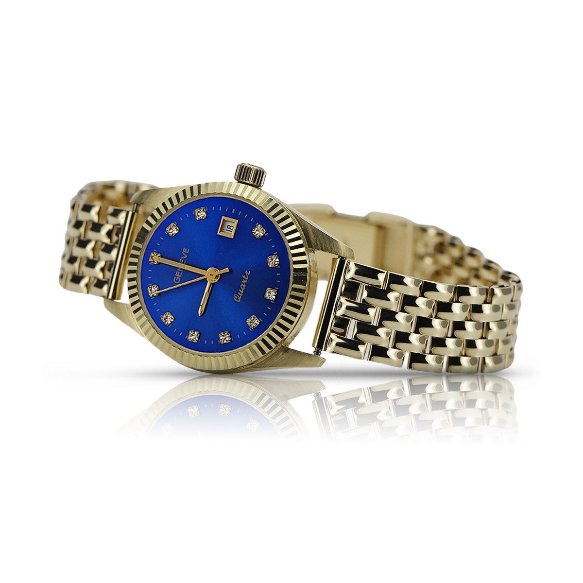 Gold men's watch Geneve ★ zlotychlopak.pl ★ Gold purity 585 333 Low Price!