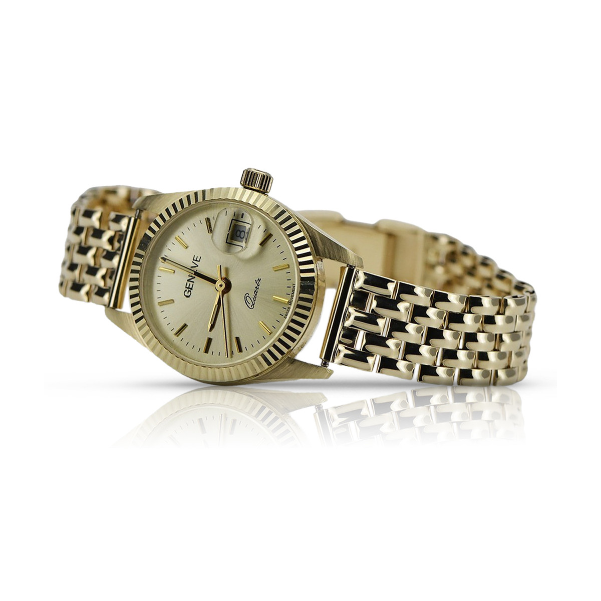 Gold men's watch Geneve ★ zlotychlopak.pl ★ Gold purity 585 333 Low Price!