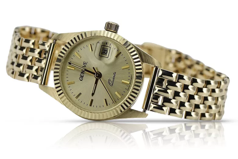 Gold men's watch Geneve ★ zlotychlopak.pl ★ Gold purity 585 333 Low Price!