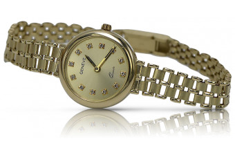 Galben italian 14k aur 585 doamnă Geneve ceas lw041y