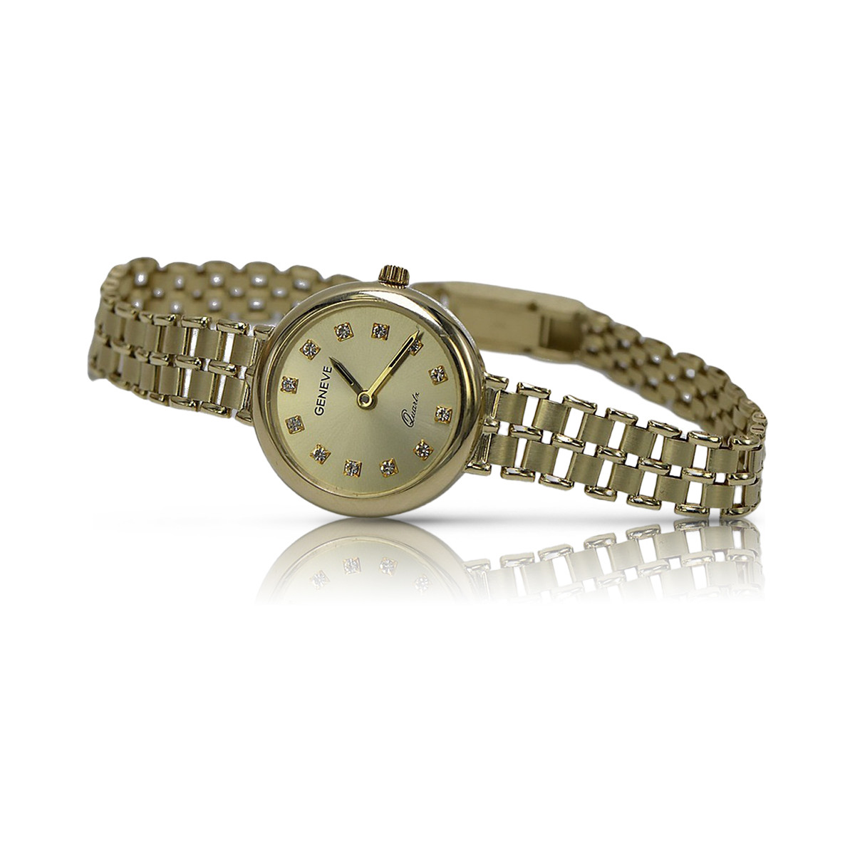 Italian yellow 14k gold 585 lady Geneve watch lw041y