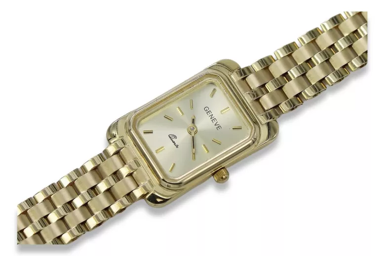 Gold men's watch Geneve ★ zlotychlopak.pl ★ Gold purity 585 333 Low Price!