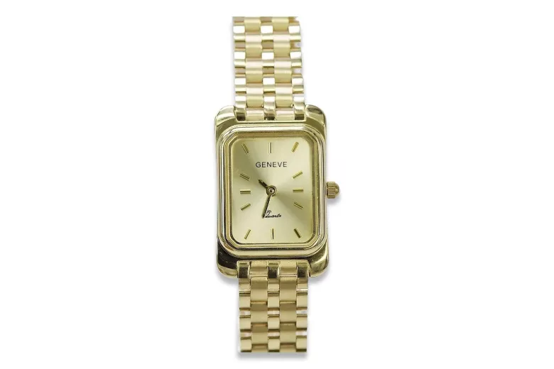 Gold men's watch Geneve ★ zlotychlopak.pl ★ Gold purity 585 333 Low Price!