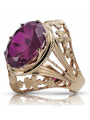 Russische sowjetische Rose 14 Karat 585 Gold Alexandrit Rubin Smaragd Saphir Zirkon Ring vrc014