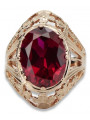 Russische sowjetische Rose 14 Karat 585 Gold Alexandrit Rubin Smaragd Saphir Zirkon Ring vrc014