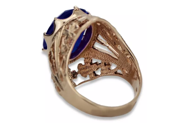 Russische sowjetische Rose 14 Karat 585 Gold Alexandrit Rubin Smaragd Saphir Zirkon Ring vrc014