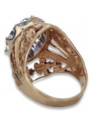 Russische sowjetische Rose 14 Karat 585 Gold Alexandrit Rubin Smaragd Saphir Zirkon Ring vrc014