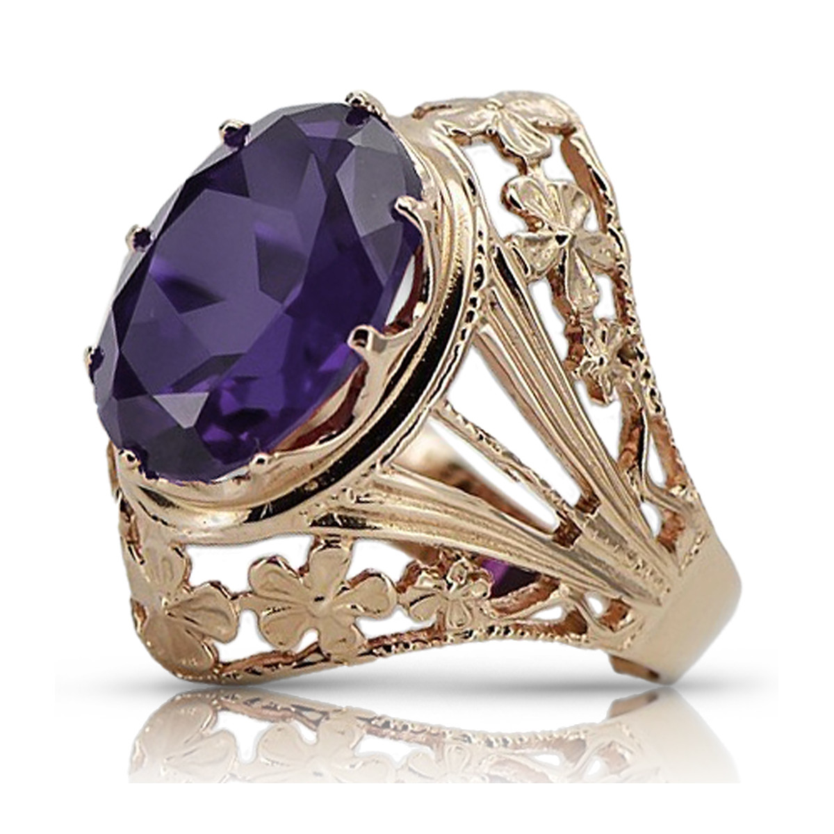 Rose soviétique russe 14k 585 or Alexandrite Ruby Emerald Sapphire Zircon ring vrc014