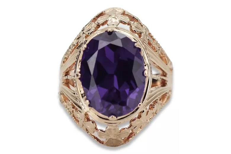 Rose soviétique russe 14k 585 or Alexandrite Ruby Emerald Sapphire Zircon ring vrc014