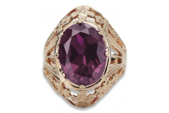 Rose soviétique russe 14k 585 or Alexandrite Ruby Emerald Sapphire Zircon ring vrc084