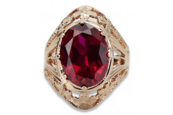 Rose soviétique russe 14k 585 or Alexandrite Ruby Emerald Sapphire Zircon ring vrc084