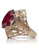 Russische sowjetische Rose 14 Karat 585 Gold Alexandrit Rubin Smaragd Saphir Zirkon Ring vrc084