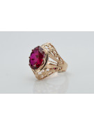 Russische sowjetische Rose 14 Karat 585 Gold Alexandrit Rubin Smaragd Saphir Zirkon Ring vrc084