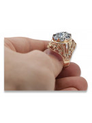 Russische sowjetische Rose 14 Karat 585 Gold Alexandrit Rubin Smaragd Saphir Zirkon Ring vrc084