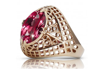 Exceptional Ruby, 14K Rose Gold Vintage Original 585 Ring vrc030