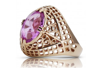 "Bijou exceptionnel - Bague Vintage Améthyste en Or rose 14 carats d'origine - vrc030" Vintage