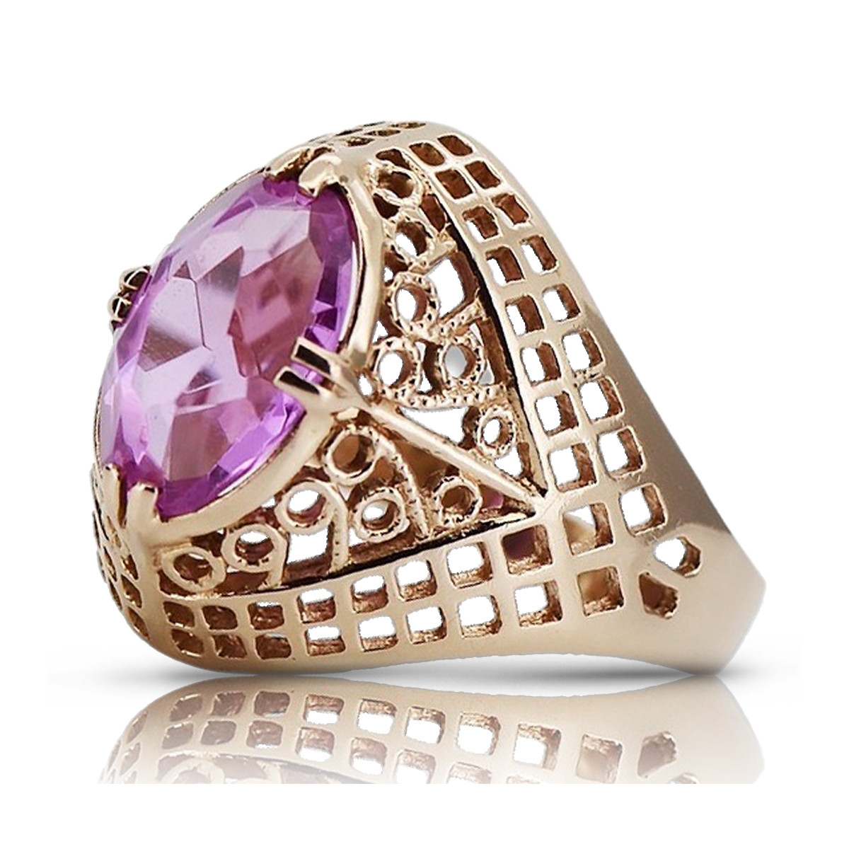 Russe soviétique rose 14k 585 or Alexandrite Rubis Émeraude Saphir Zircon bague vrc030