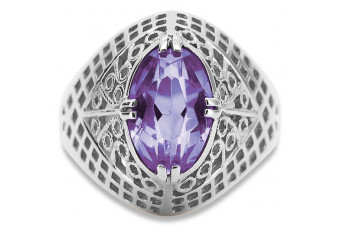 Srebrny pierścionek Rosyjski 925 z Aleksandrytem vrc030s Vintage