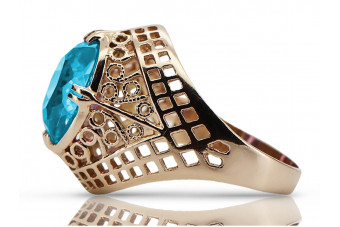 Russische sowjetische Rose 14 Karat 585 Gold Alexandrit Rubin Smaragd Saphir Zirkon Ring vrc084