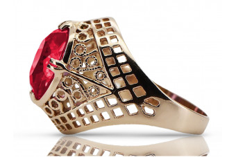 Russische sowjetische Rose 14 Karat 585 Gold Alexandrit Rubin Smaragd Saphir Zirkon Ring vrc084