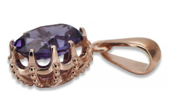 Русское советское розовое золото покрыто серебром 925 александрит рубин рубин изумрудный сапфир циркон ... кулон vpc008rp