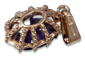 Vintage rose gold plated silver 925 alexandrite ruby emerald sapphire zircon ... pendant vpc008rp