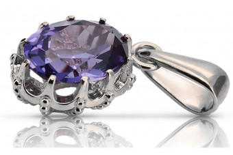 Silver 925 pendant with alexandrite ruby ​​sapphire emerald aquamarine zircon vpc008s Vintage